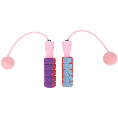 Kabelloses Springseil mit Kugellagern, rutschfestem und verwicklungsfreiem Griff, seilloses Springseil (Pink)