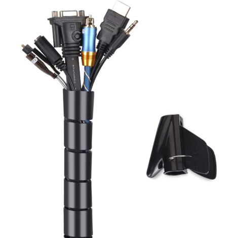 Kabelmanagement-Schlauch, 2 m flexibler Kabelmanagement-Schlauch für elektrische Kabel zur Organisation oder zum Verstecken von TV- und PC-Kabeln, Kabelmanagement für Zuhause und Büro, 2 m – 22 mm Dur