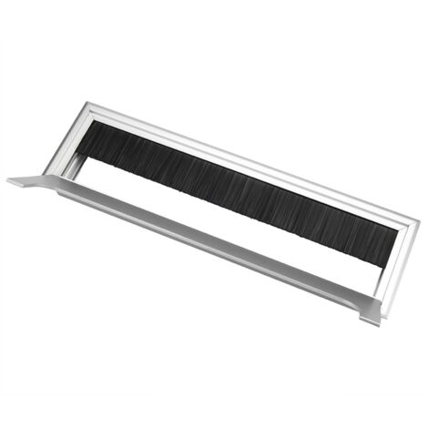 Kabelmanagementsystem aus Aluminium für PC-Schreibtische, Kabelabdeckung mit Klappdeckel, großes quadratisches Modell