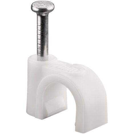 Kabelschelle 7 mm, weiß, Befestigung für Kabel mit Durchmesser bis 7 mm. Durchmesser 7 mm