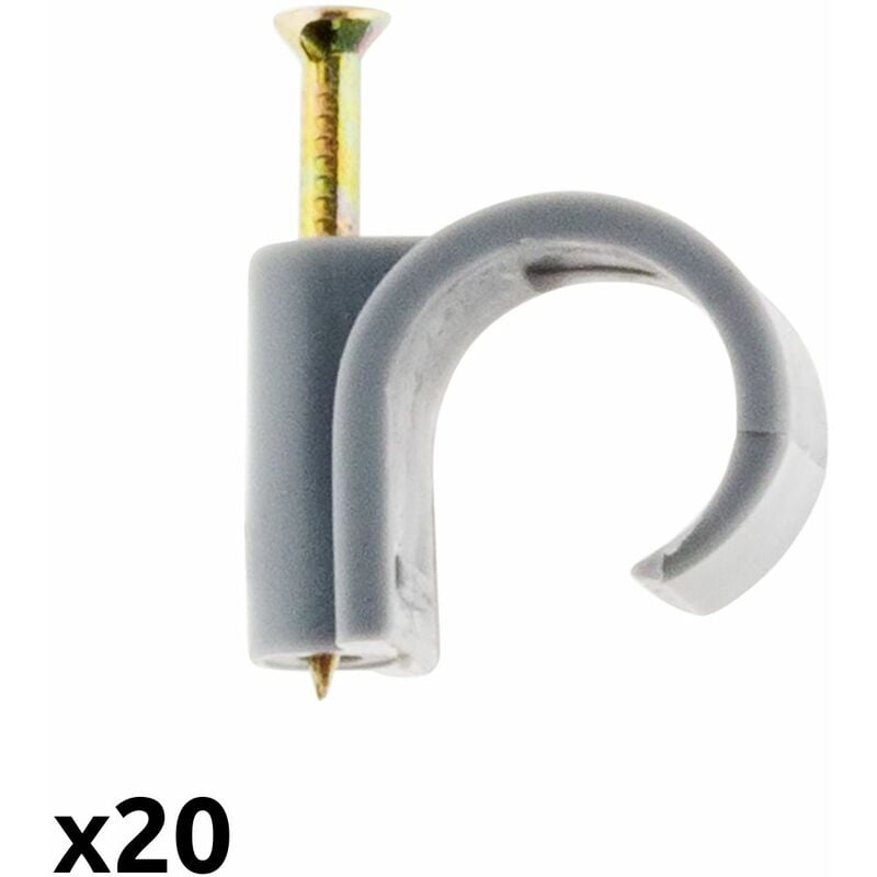 100x Nagelschelle für Kabel 7-12mm mit Nagel 2x35mm