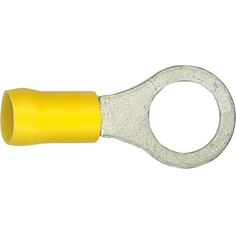 Kabelschuh in Ringform isoliert, 100 Stück, gelb - 4,0 mm²-6,0 mm², 6,4 mm