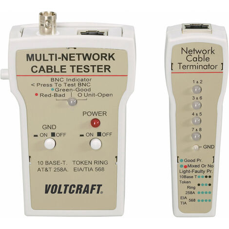 Kabeltester CT-1 VOLTCRAFT CT-1   Geeignet für RJ-45, BNC