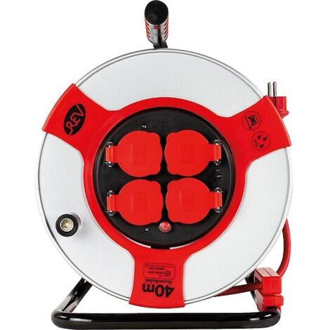 Kabeltrommel IP44, Stahl, stahl-rot - 40 m