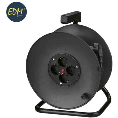 Kabeltrommel mit Wärmeschutz 3 x 1,5 mm, 50 m, 4 EDM-Buchsen