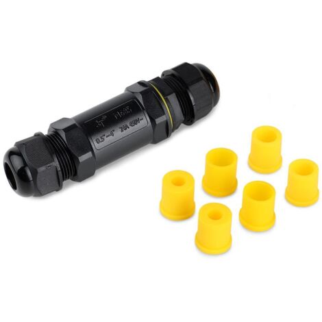 Kabelverbinder 2-fach 5-polig Kabel 0,5-4mm² IP68 wasserdicht 24A 450V