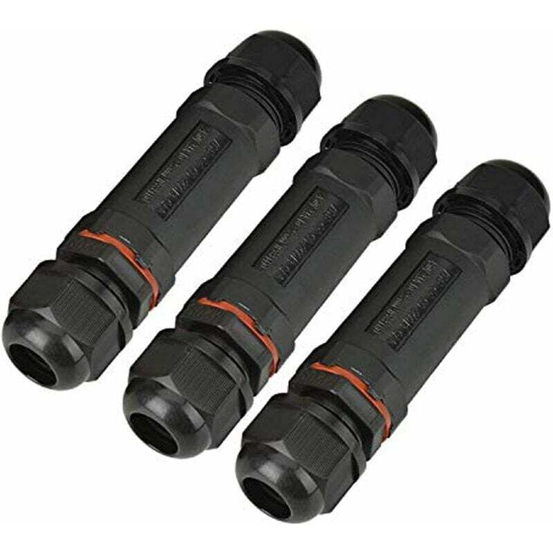 Kabelverbinder, 3er-Pack, wasserdicht IP68 , Verbindungsbox, Verbindungsmuffe für Ø1-13 mm Kabeldurchmesser, Schwarz