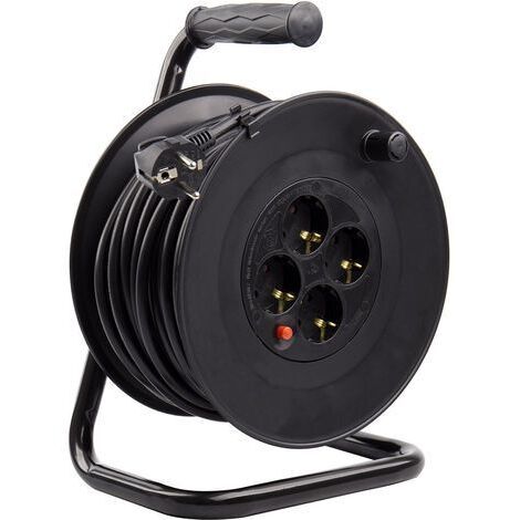 Kabelverlängerungsrolle 25m Schwarz