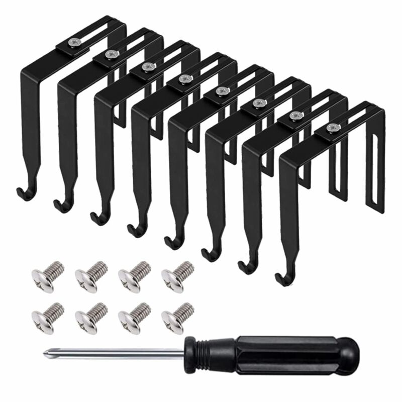 Image of Kabine Kleiderbügel Universal Partition Kleiderbügel Set Metall Schwarz Haken Tür Spiegel Wand 8Pcs
