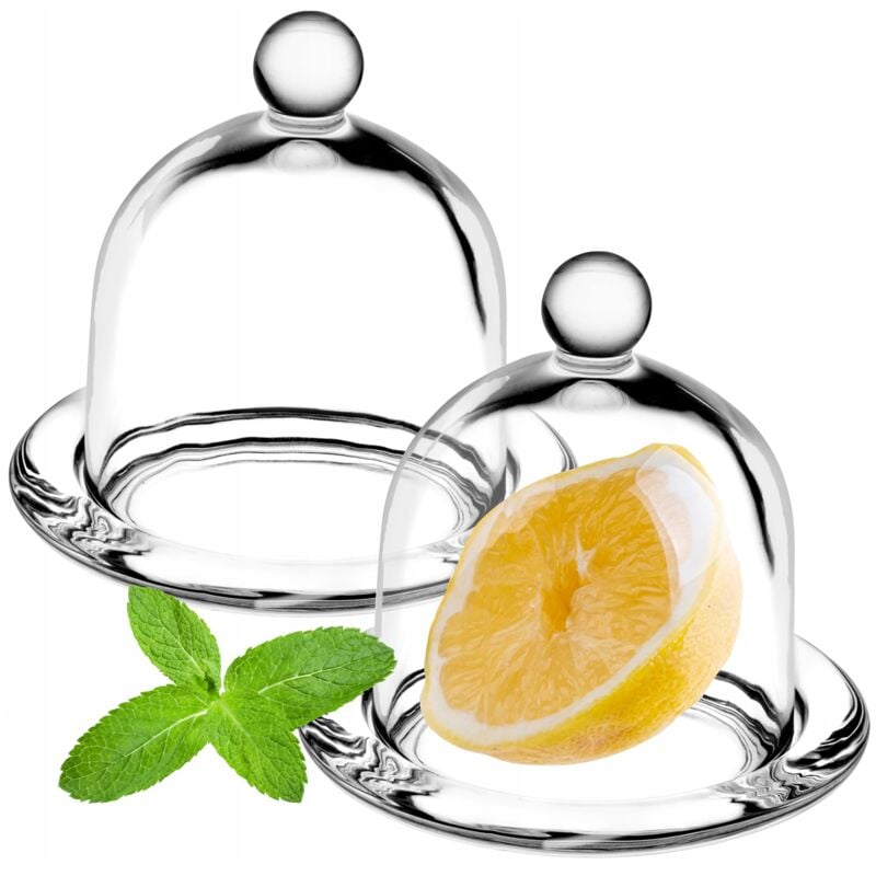 Kadax - 2x Récipient en Verre pour Citron avec Couvercle et Abat-Jour pour Citron et Tomate