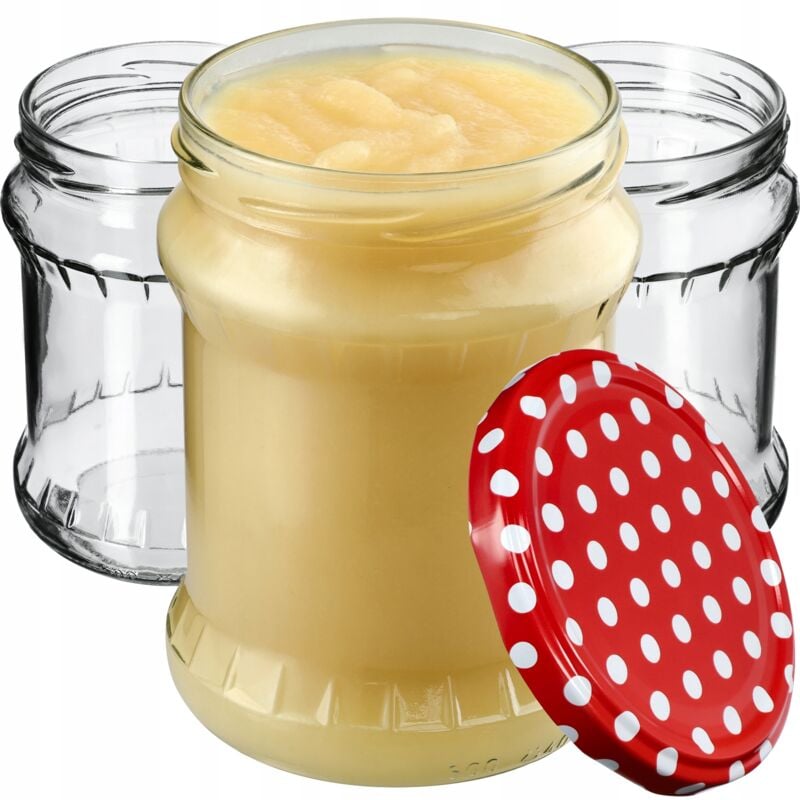 Kadax - 48x Pot en Verre 500ml Bocaux de Conservation Pot Miel + Bouchons Fi82