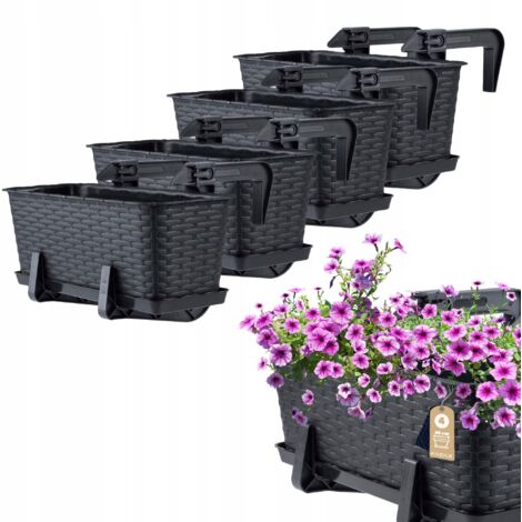 KADAX 4x Box da Balcone 40 cm Maniglie Antracite