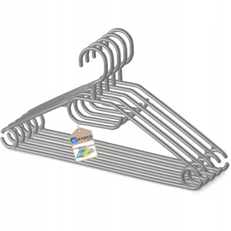 KADAX 5x perchas giratorias de plástico para ropa, gris