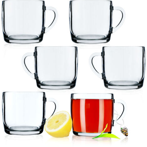 KADAX 6 bicchieri da tè e caffè da 310 ml, set di bicchieri con tazza e manico