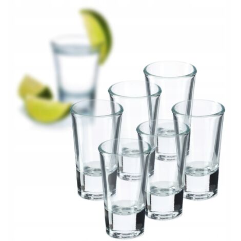 KADAX 6er-Set Schnapsgläser – spülmaschinenfest – 25 ml – bleifreies, klares Glas – für Wodka, Likör