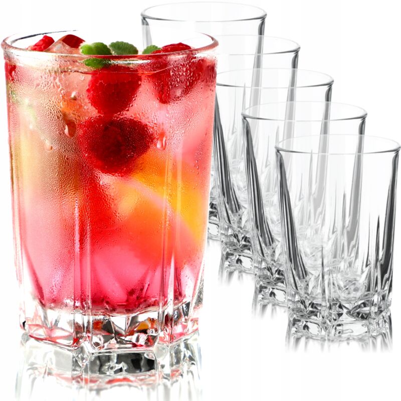 6er-set Wassergläser, Dickwandig, Geriffelt, Für Wasser, Drink, Saft, Party, Cocktail, Getränk - Kadax