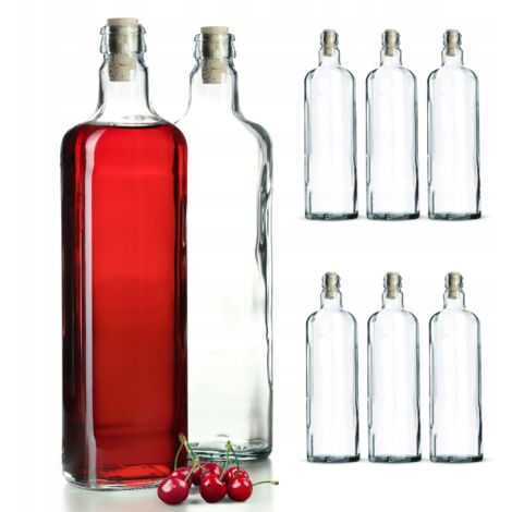KADAX 8x Botella 700ml Para Vino + Tinturas Corcho Fi21