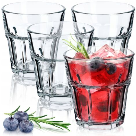 KADAX Amelie - Juego de 4 vasos de cóctel apilables, aptos para lavavajillas, cristal de calcio neutro, 230 ml