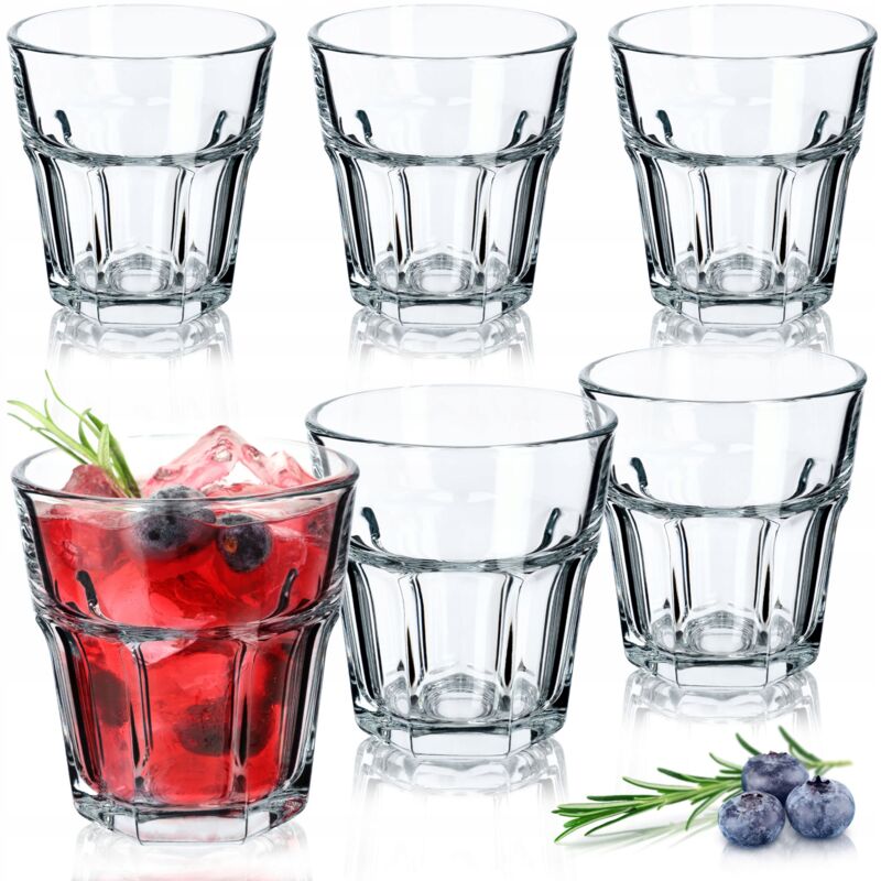Amelie Lot de 6 verres à cocktail empilables lavables au lave-vaisselle - En verre de calcium neutre - 230 ml - Kadax