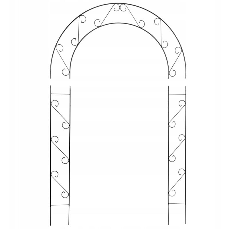 Arche de jardin en acier Pergola pour plantes grimpantes roses arc-en-ciel 160 cm hauteur 240 cm - Kadax
