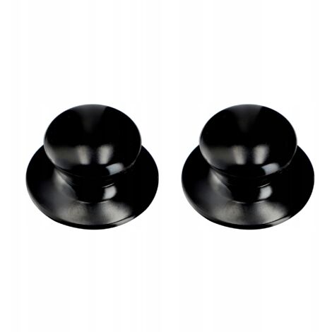 KADAX Asas para Tapas, Asas para Tapas de Olla de Plástico y Acero Inoxidable, Asas para Tapas de Olla, Negro Brillante, Paquete de 2