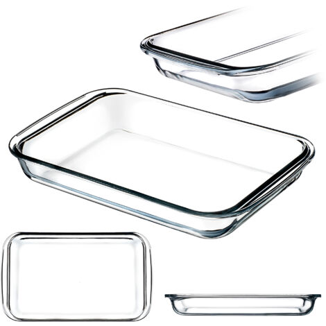 KADAX Auflaufform aus hitzebeständigem Glas, Geschirr zum Braten, 3L