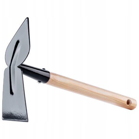 KADAX Azada pequeña de metal, azada de jardín de mango corto, azada doble, gancho, azada combinada resistente para desmalezar (rectangular, corazón)