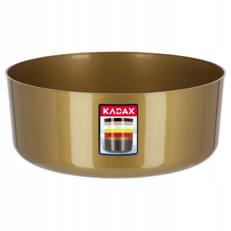 Kadax - Bac à fleurs, en plastique, rond, récipient pour plante, pour rebord de fenêtre, table, salon, jardinière, diamètre : 23 cm, doré