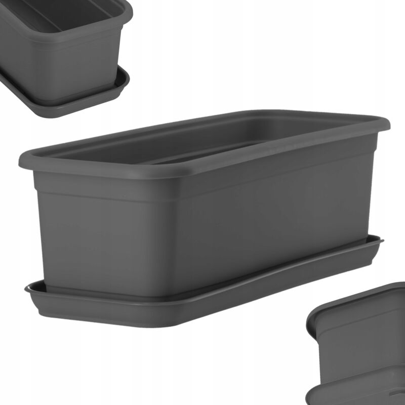 Bac de Balcon Pot de Fleur 40cm + Support - Kadax