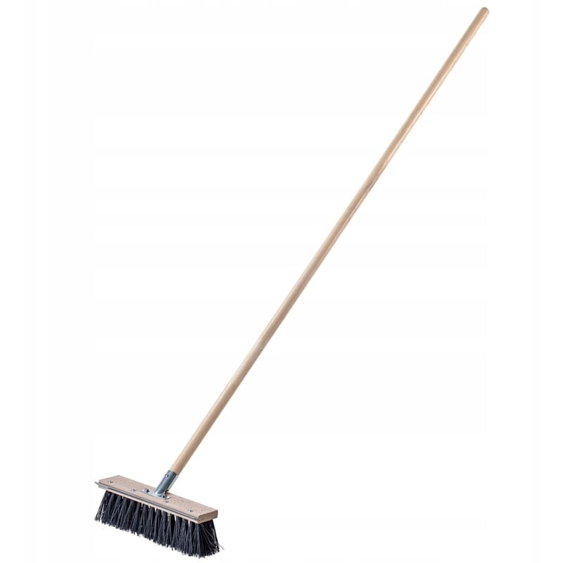 Kadax - Balai de rue avec bord à gratter 2 en 1 Balai de Route Balai industriel à long manche en bois Balai de salle en plastique (30 cm)