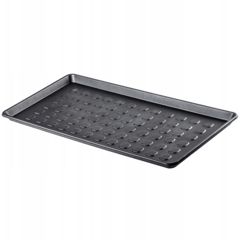 KADAX Bandeja rectangular para zapatos de plástico, 75,5 x 38 cm, antideslizante, ligera, bandeja para macetas, color negro