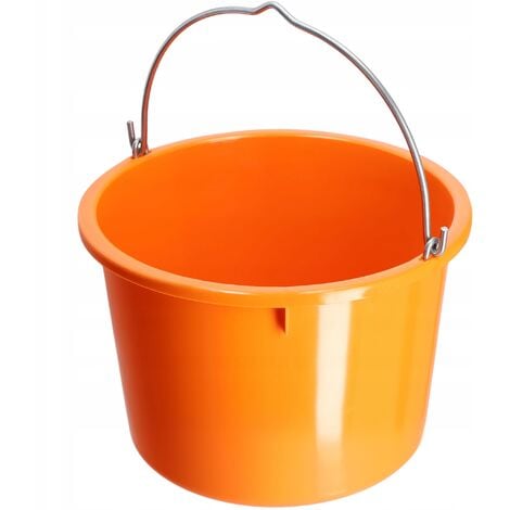 KADAX Baueimer aus Kunststoff, Mörteleimer mit Griff, 1 Stück, Orange, 20L