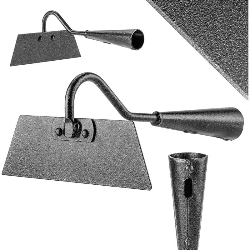 Kadax - Binette de jardin sans manche - En forme de trapèze - Sarcloir en acier - Pour désherber et hacher les mauvaises herbes - Noir - 16 cm