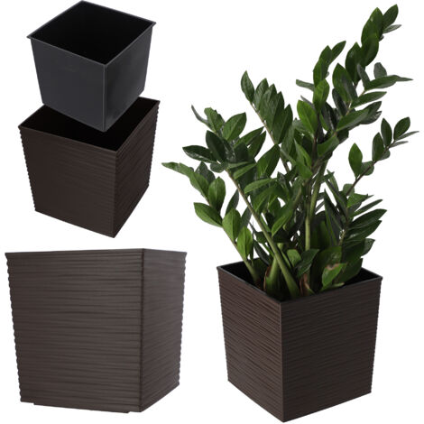 KADAX Blumentopf aus Kunststoff 400x400 mokka
