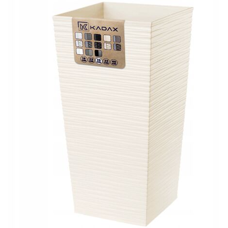KADAX Blumentopf, Blumenkübel aus Kunststoff, Pflanzkübel, 30 cm, Creme