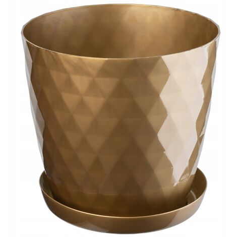 KADAX Blumentopf, Ein Topf für Blumenmit Untersetzer, 18cm, Gold