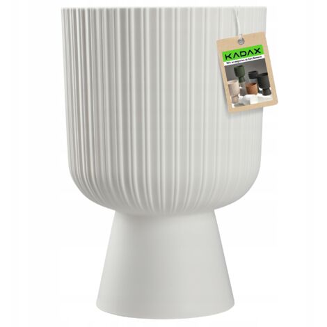 KADAX Blumentopf in Kelchform, Pflanztopf aus Kunststoff, 18cm, Weiß