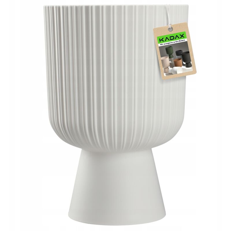 Kadax - Blumentopf In Kelchform, Pflanztopf Aus Kunststoff, 18cm, Weiß