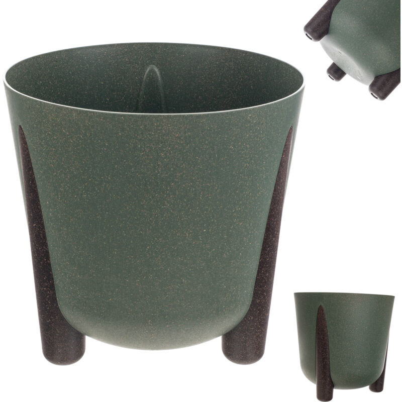 Blumentopf Mit Einsatz, 18 Cm, Grün - Kadax