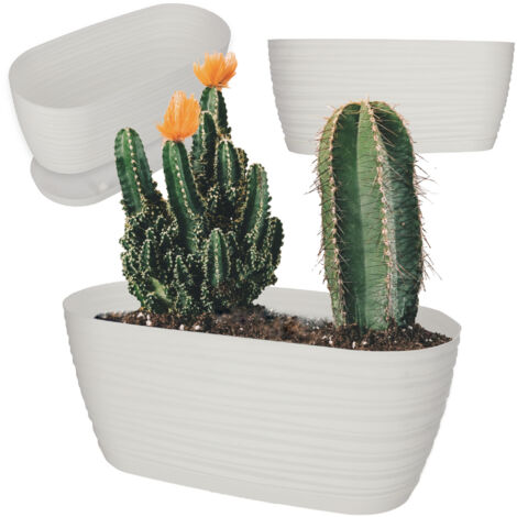 KADAX Blumentopf mit Untersetzer, 27 x 13 cm, Weiß