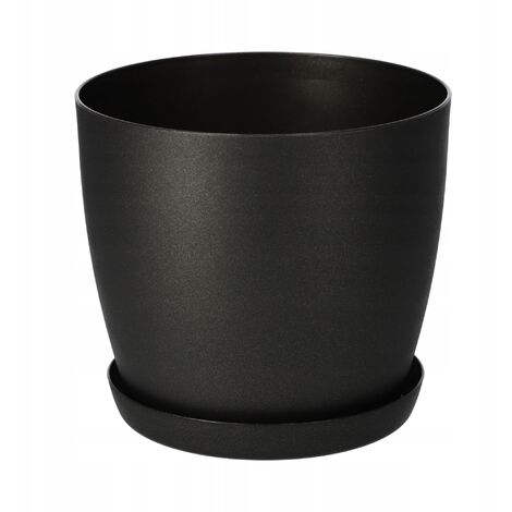 KADAX Blumentopf, Pflanzkübel mit Untersetzer, runder Blumenkübel aus Kunststoff, Matte Topf für Kak
