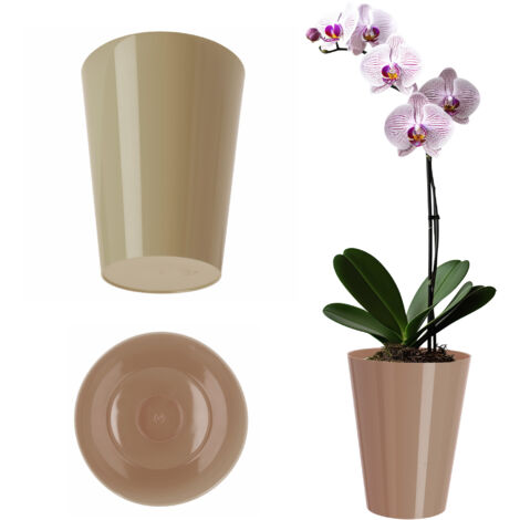 KADAX Blumentopf, rund, 13 cm, Beige