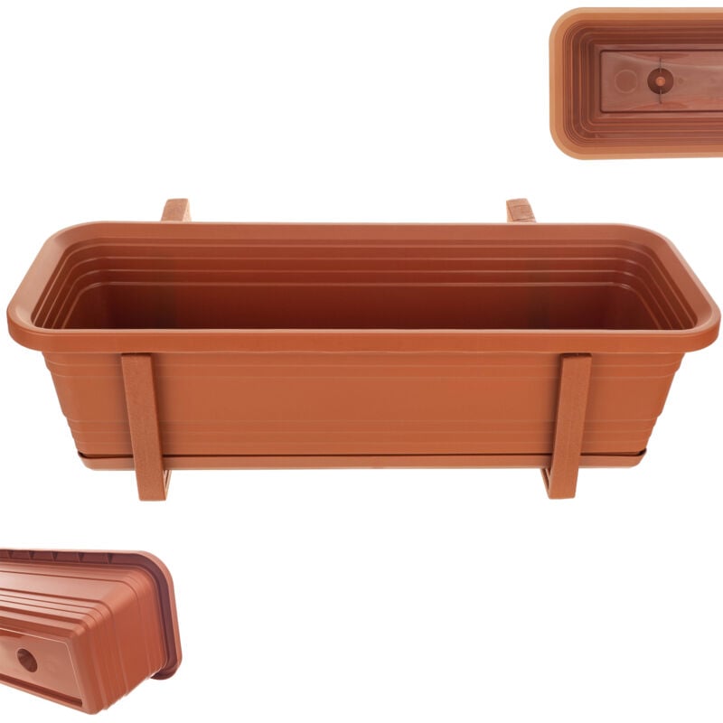 Boîte de Balcon Pot de Fleurs Pot de Fleur Supports de 50 cm Balustrade de Balcon - Kadax