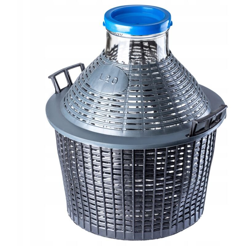 Kadax - Bonbonne en Verre de 10L, Grande Dame-Jeanne avec Habillage Plastique, Idéale pour Le Stockage, la Conservation et la Fermentation du Vin