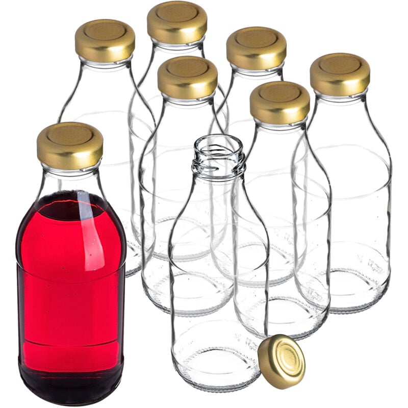 Bouteille en verre de jus 330 ml avec bouchon pour bouteilles de jus pour jus de teintures 8 pièces - Kadax