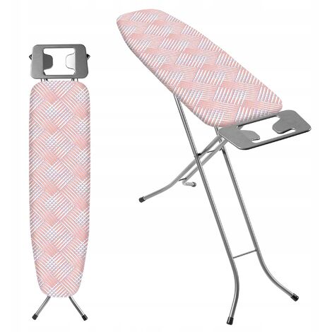 KADAX Bügelbrett mit Bügeleisenablage, 110x30cm, Rosa