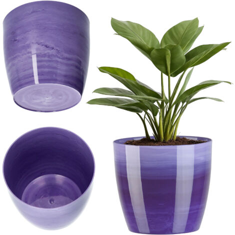KADAX Cache-Pot de Fleur Pot de Fleur 18 cm pour Fleurs Marbre Violet Salon Support de Fleur