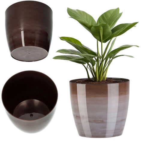 KADAX cache-pot de fleurs 14cm, pour fleurs, marbre marron, pour salon, support de fleurs