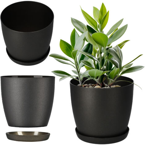 KADAX cache-pot de fleurs 20 cm pour fleurs avec support en graphite pour le salon