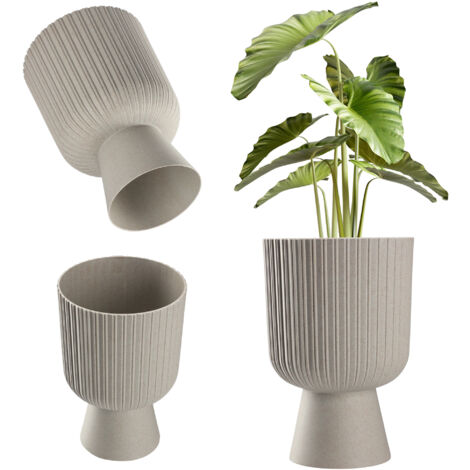 KADAX Cache-pot de pelouse Support de fleurs 14 cm Gris